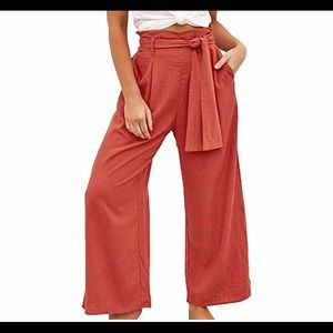 Women's Wide Leg Pants in Rust
